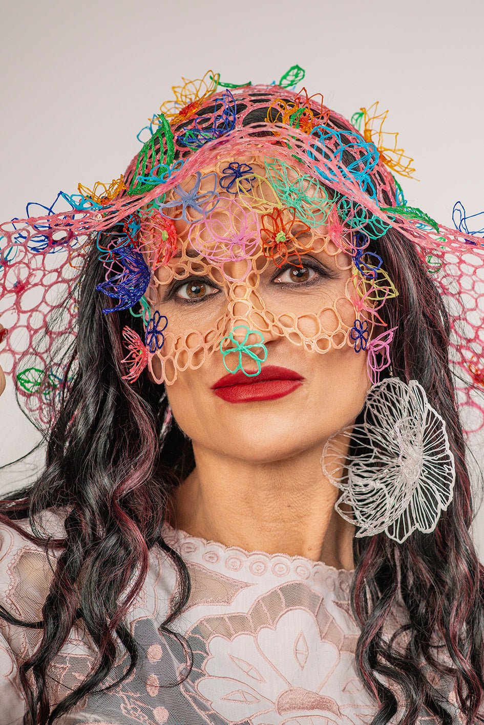 SPRING - MEADOW - hat/veil - 3DPen printed