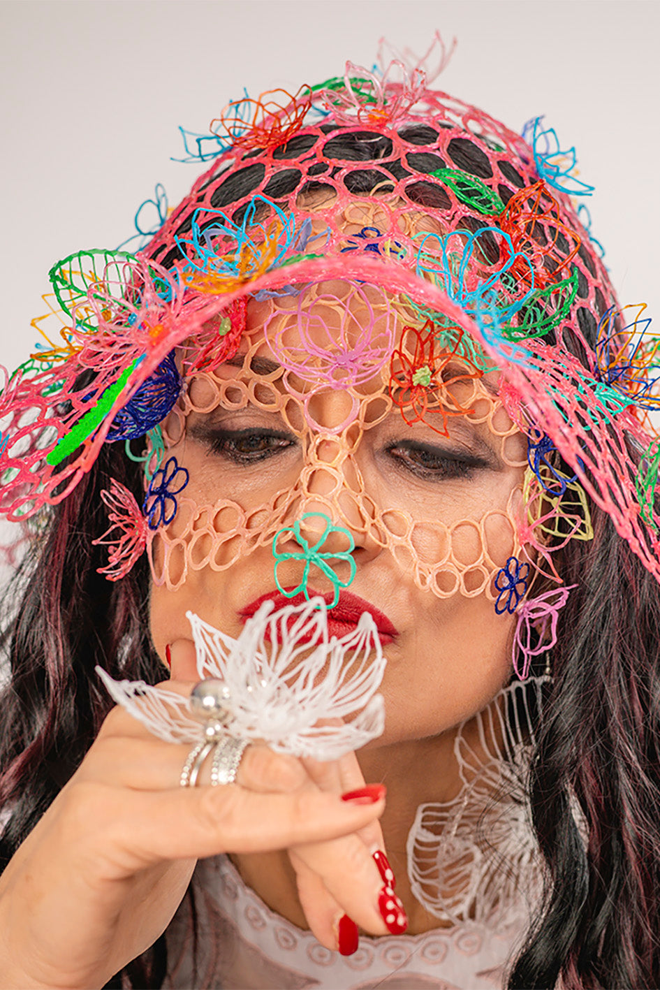 SPRING - MEADOW - hat/veil - 3DPen printed