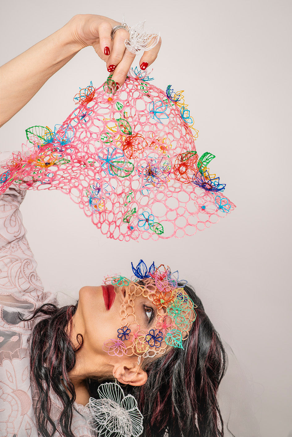 SPRING - MEADOW - hat/veil - 3DPen printed