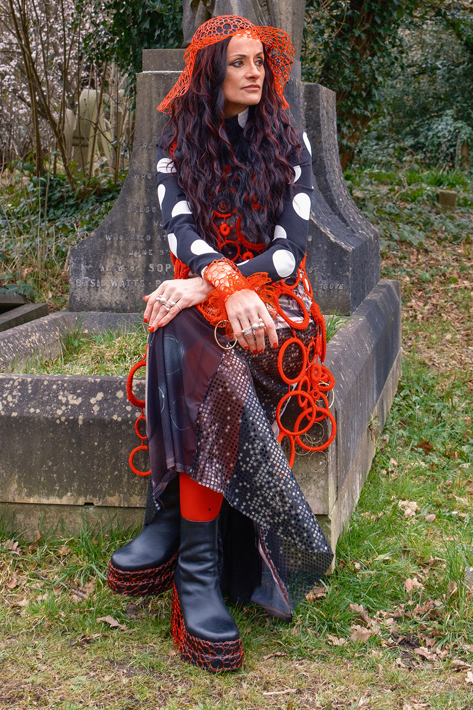 GABRIEL hat/veil - Bio 3D hand-printed